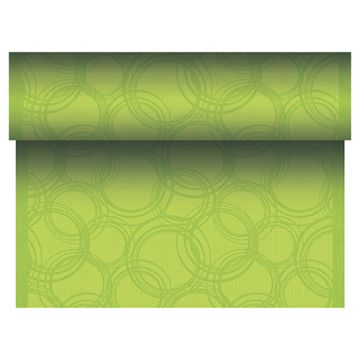 Chemin de table, aspect tissu, PV-tissu "ROYAL Collection" 24 m x 40 cm vert anis "Bubbles"