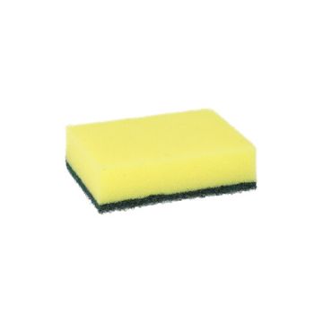 Éponge à récurer, mousse rectangulaire 2,6 cm x 9 cm x 6,6 cm jaune/vert , abrasive