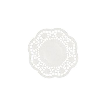 Napperons pour assiettes et sous-tasses rond Ø 10 cm blanc