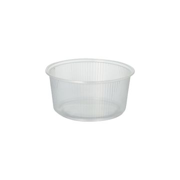 Boîte d'emballage, PP rond 250 ml Ø 10,1 cm · 5 cm transparent