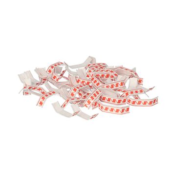 Clips de fermeture en papier renforcé de fil métallique 3,3 cm x 0,8 cm x 0,1 cm rouge/blanc