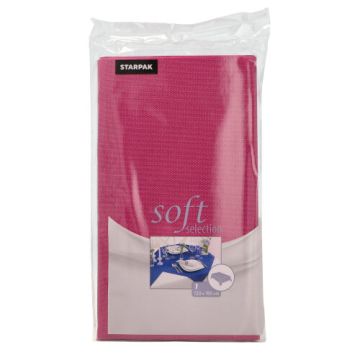 Nappe, aspect textile, non tissée "soft selection" 120 cm x 180 cm fuchsia