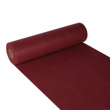 Chemin de table, aspect tissu, non tissé "soft selection" 24 m x 40 cm bordeaux