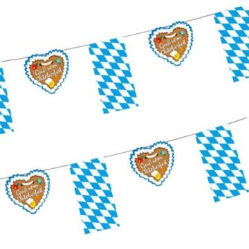 Guirlande de drapeaux, papier 4 m "Gruß vom Oktoberfest"